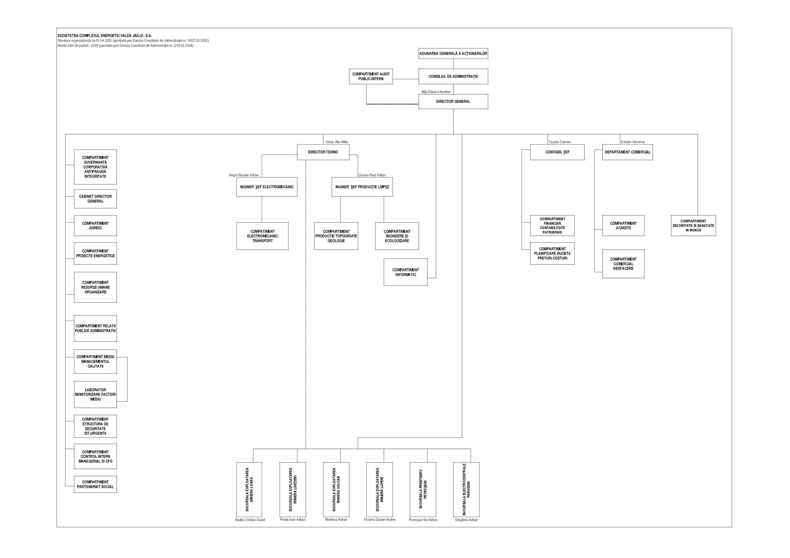 Imagine link către organigrama societății în format .pdf.